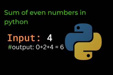 Sum of even numbers in python