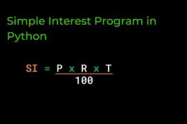 Simple Interest Program in Python