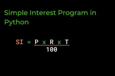 Simple Interest Program in Python